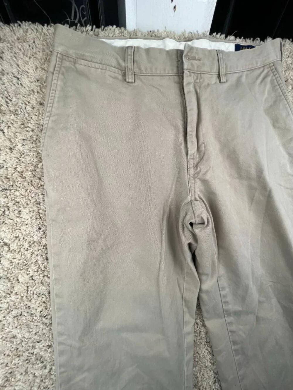 Polo Ralph Lauren 34x34 Khaki Flat Front Classic Fit Chino Pants Church BBQ